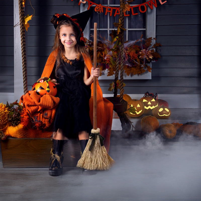 Animated Halloween Broom Decor With Spooky Ghost Sound