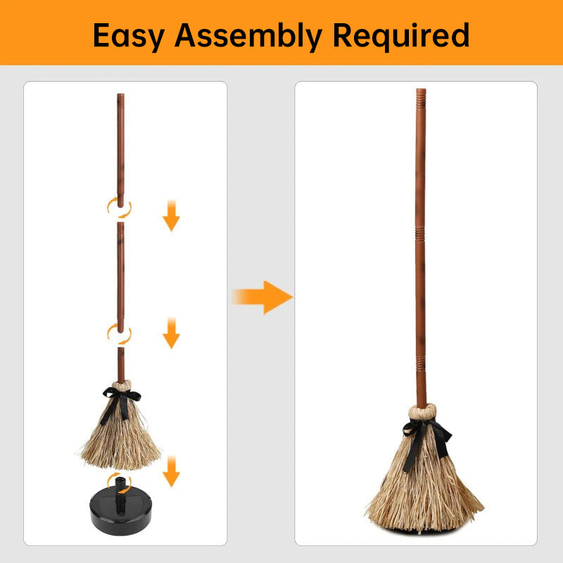 Animated Halloween Broom Decor With Spooky Ghost Sound
