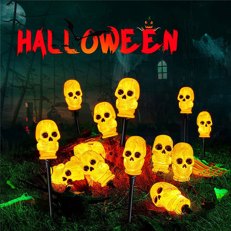 Halloween Skull Stake Lights for Spooky Garden Glow