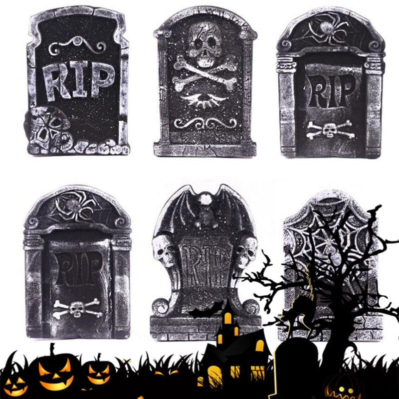 Foam Tombstone Halloween Decor - Instant Graveyard Prop