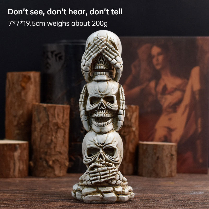 Meditating Skeleton Halloween Decor for Gothic Shelves
