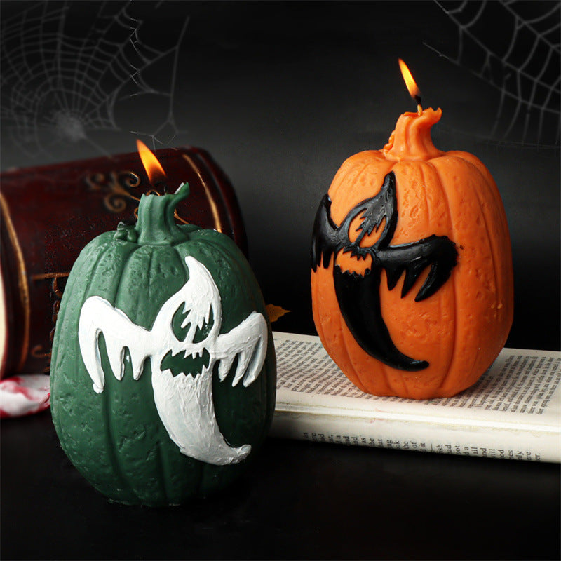 Halloween Pumpkin Candle Mold for Ghost & Bat Designs