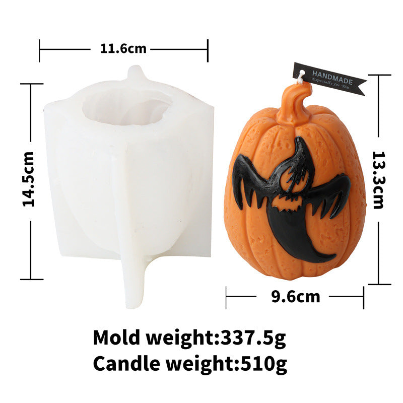 Halloween Pumpkin Candle Mold for Ghost & Bat Designs
