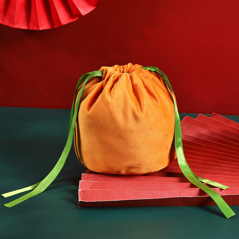 Halloween Pumpkin Velvet Gift Bags for Candy & Gifts