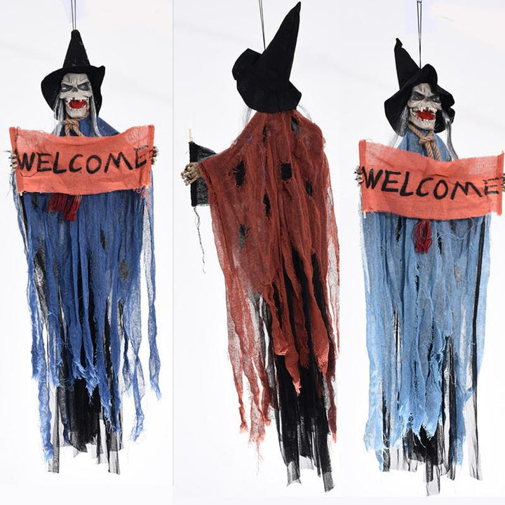 Halloween Hanging Skull Ghost Welcome Doorway Decor