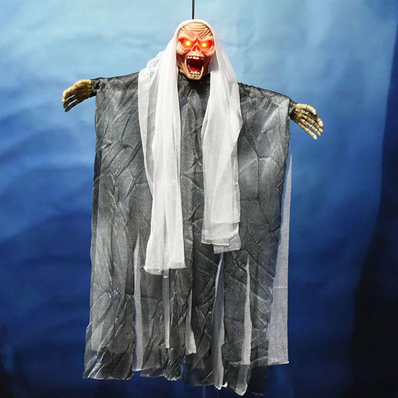Hanging Skull Ghost Halloween Door Decoration Display