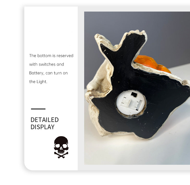 Halloween Skeleton Couple Pumpkin Gothic Resin Decor