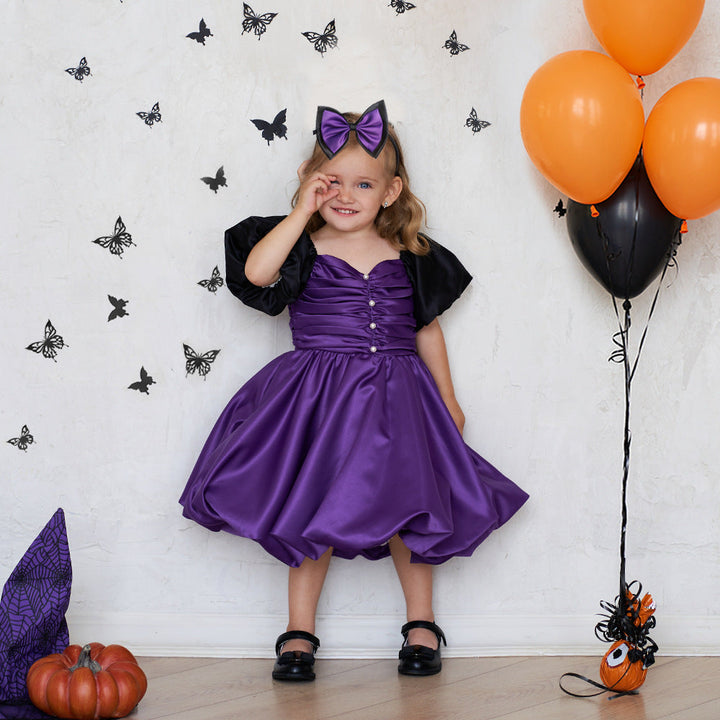 Little Witch Halloween Costume Set With Purple Dress