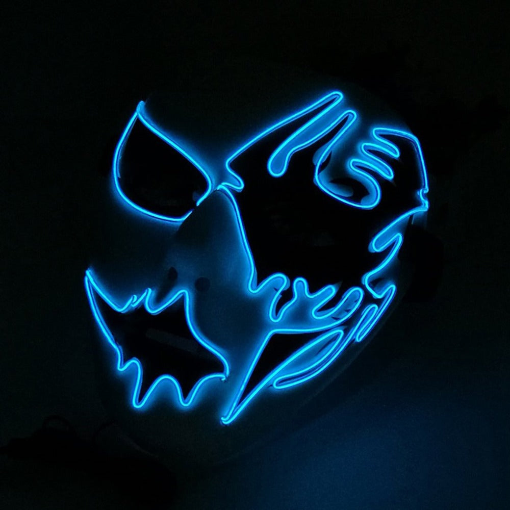Halloween LED Mask With Striking Blue Skull Glow