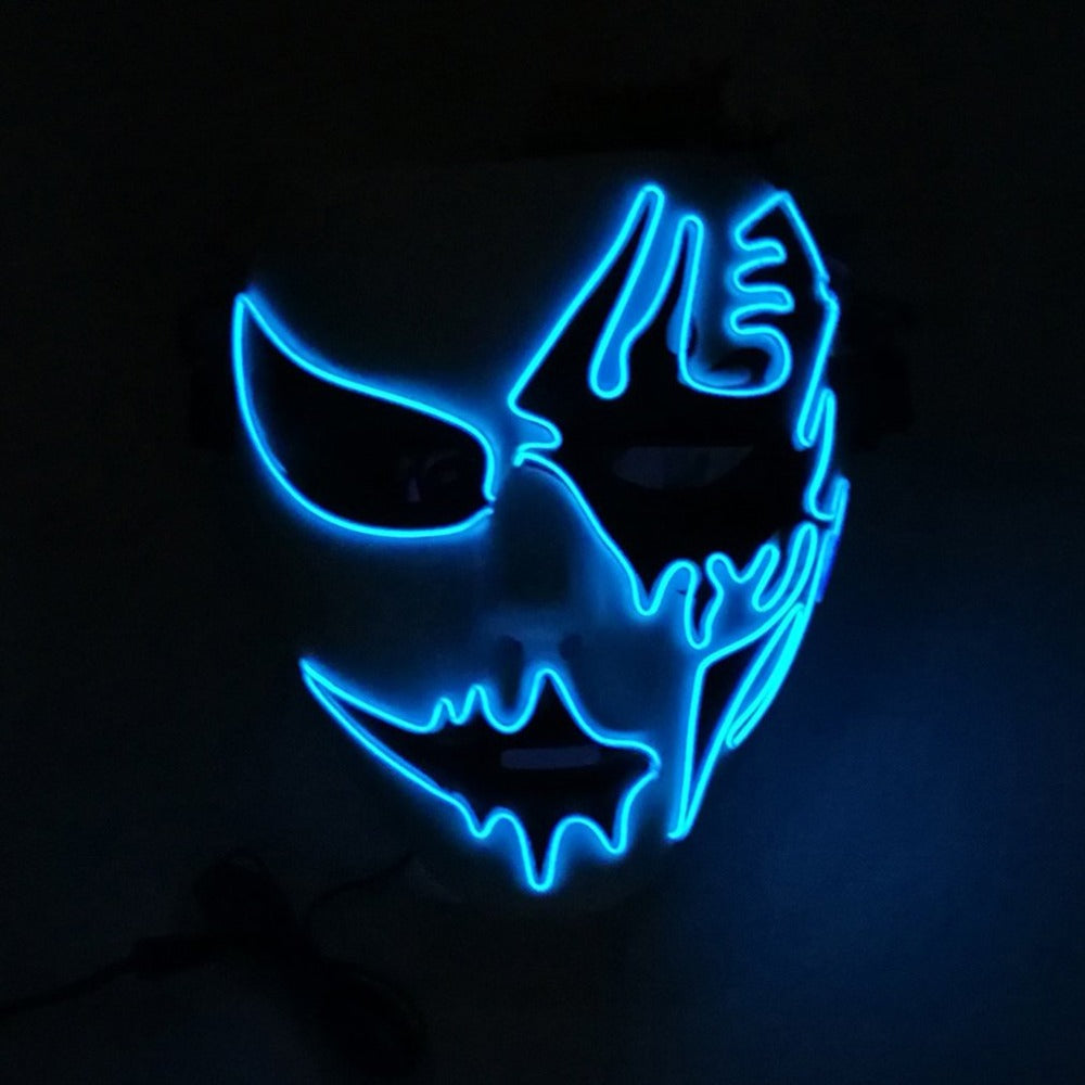 Halloween LED Mask With Striking Blue Skull Glow