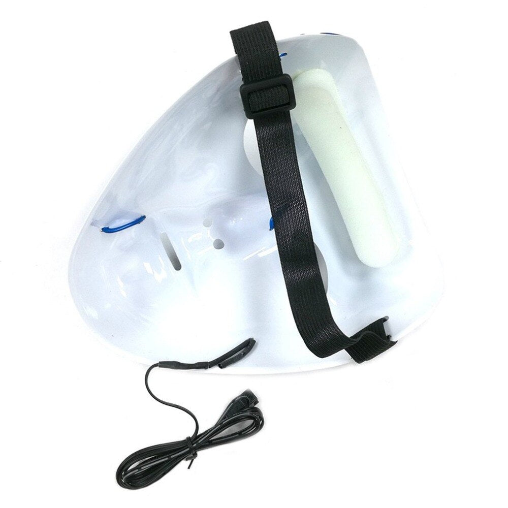Halloween LED Mask With Striking Blue Skull Glow