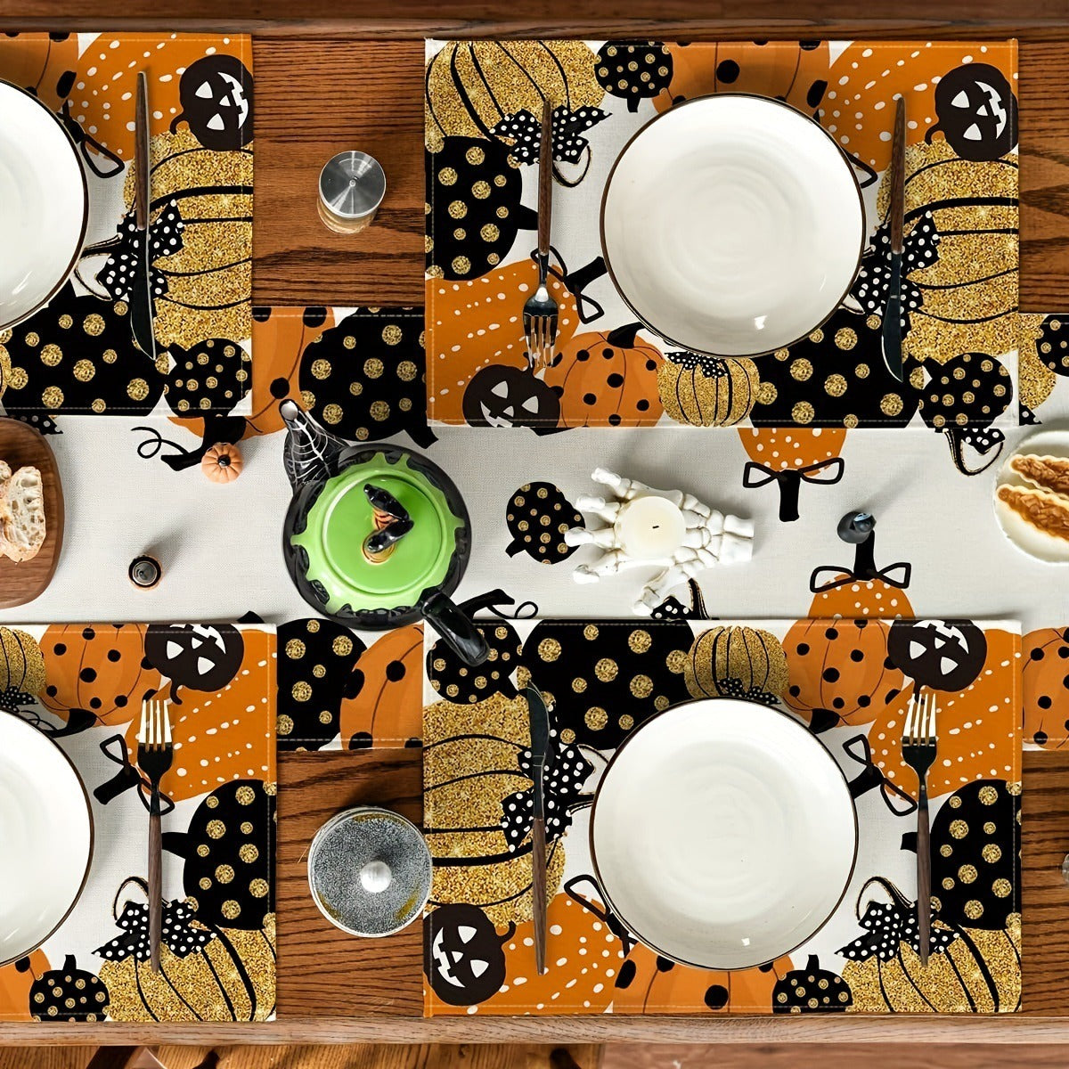 Halloween Linen Placemats for Festive Table Décor