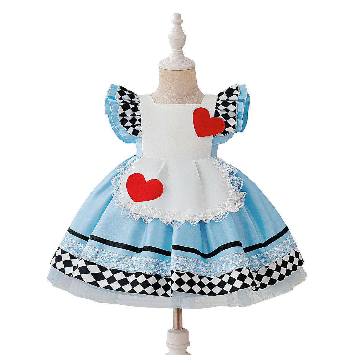 Girls' Alice Maid Costume Dress With Layered Skirt