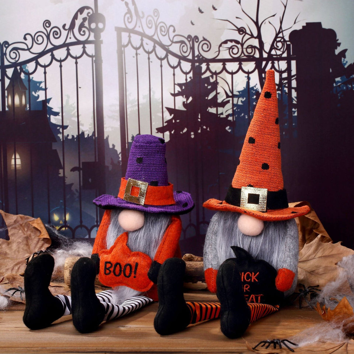Halloween Long-Leg Gnome Decor for Whimsical Seasonal Charm