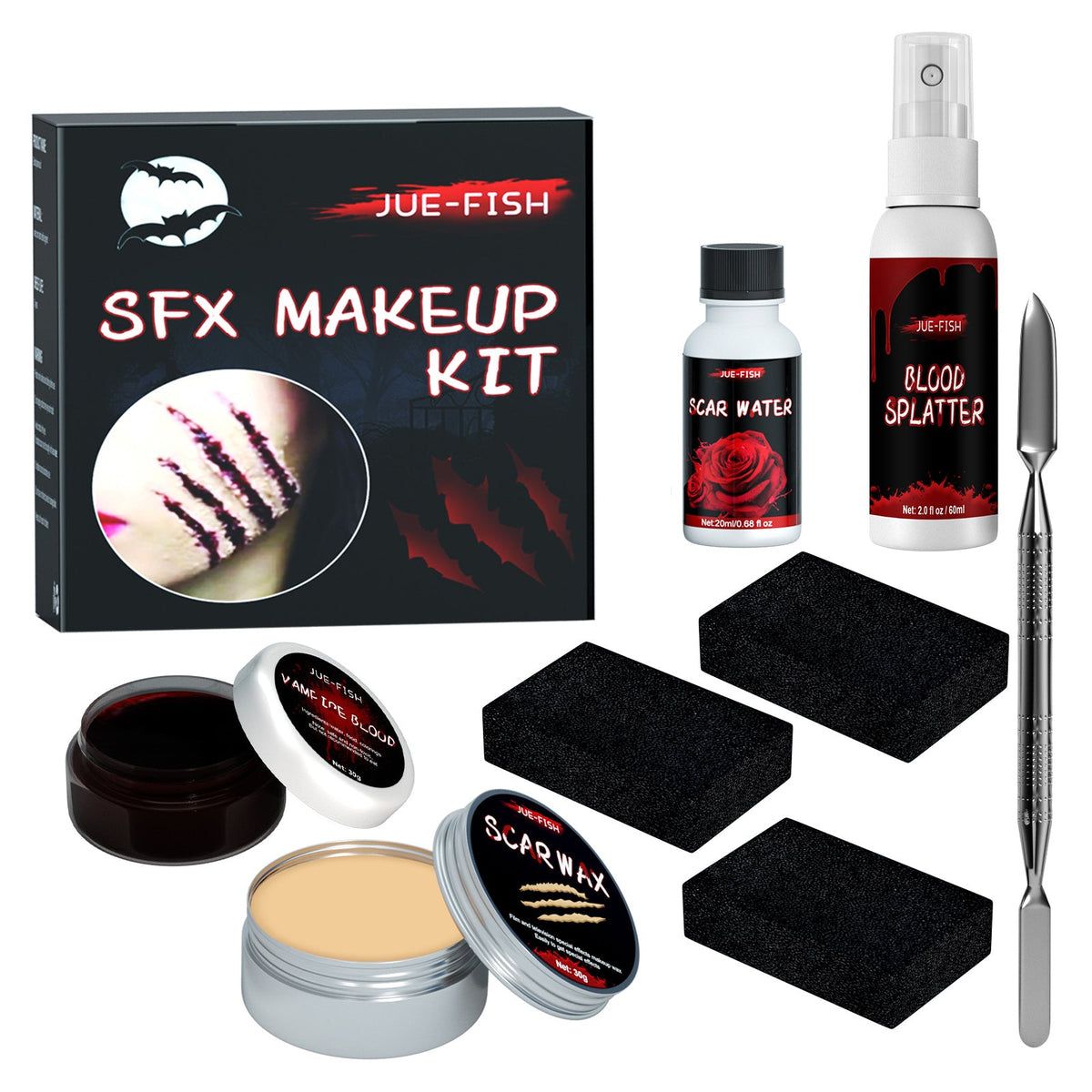 Halloween SFX Makeup Kit for Realistic Wounds & Scars