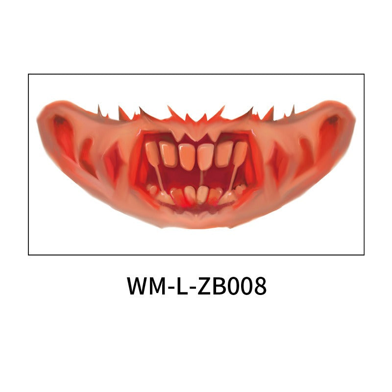Halloween Mouth Tattoo | Oversized Horror Face Makeup