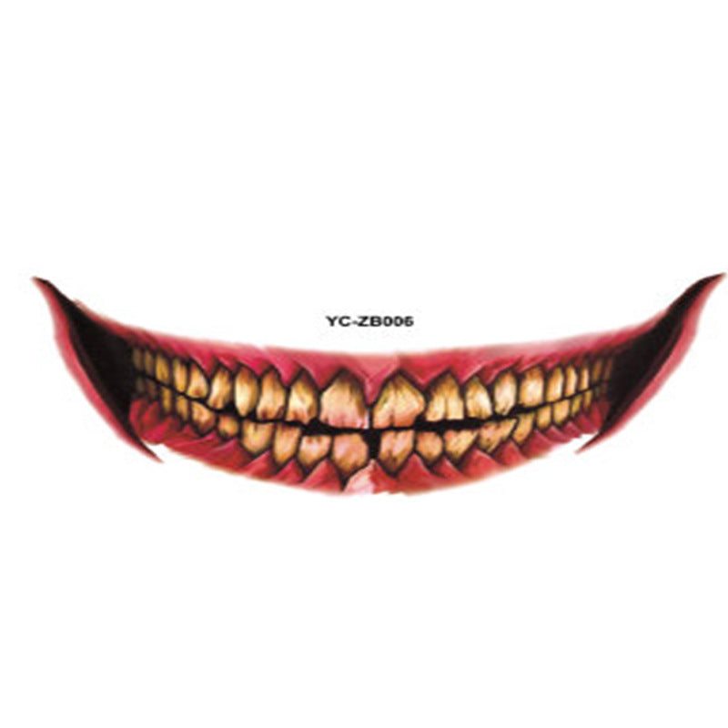 Halloween Mouth Tattoo Stickers for Instant Horror Looks