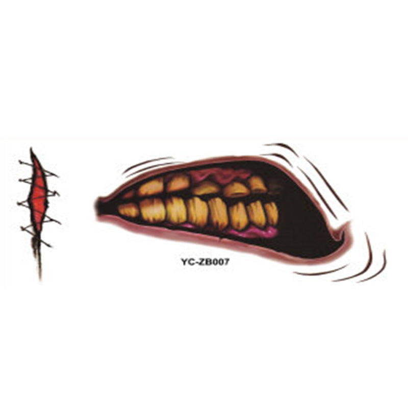 Halloween Mouth Tattoo Stickers for Instant Horror Looks