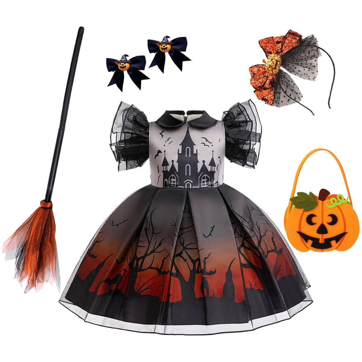 Kids Halloween Costume Dress – Little Witch Princess