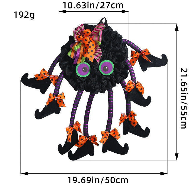 Halloween Spider Wreath – Festive Door Decoration