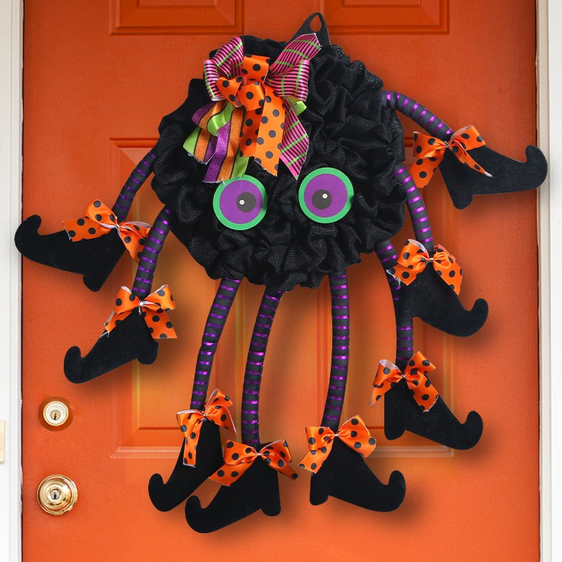 Halloween Spider Wreath – Festive Door Decoration
