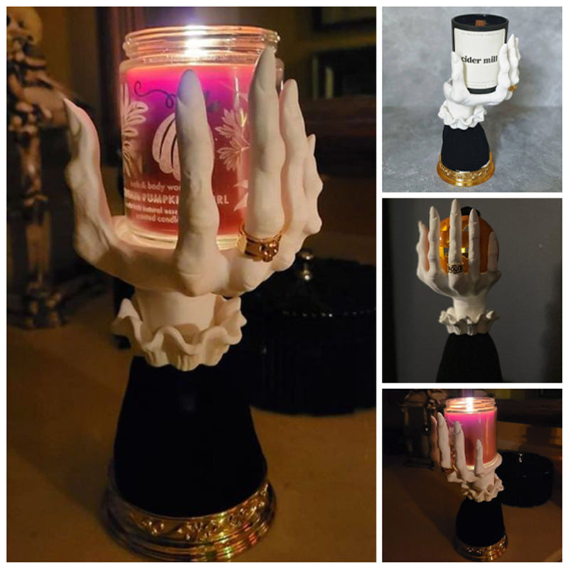 Halloween Palm Candle Holder for Gothic Centerpieces