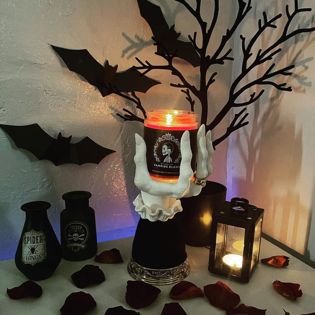 Halloween Palm Candle Holder for Gothic Centerpieces