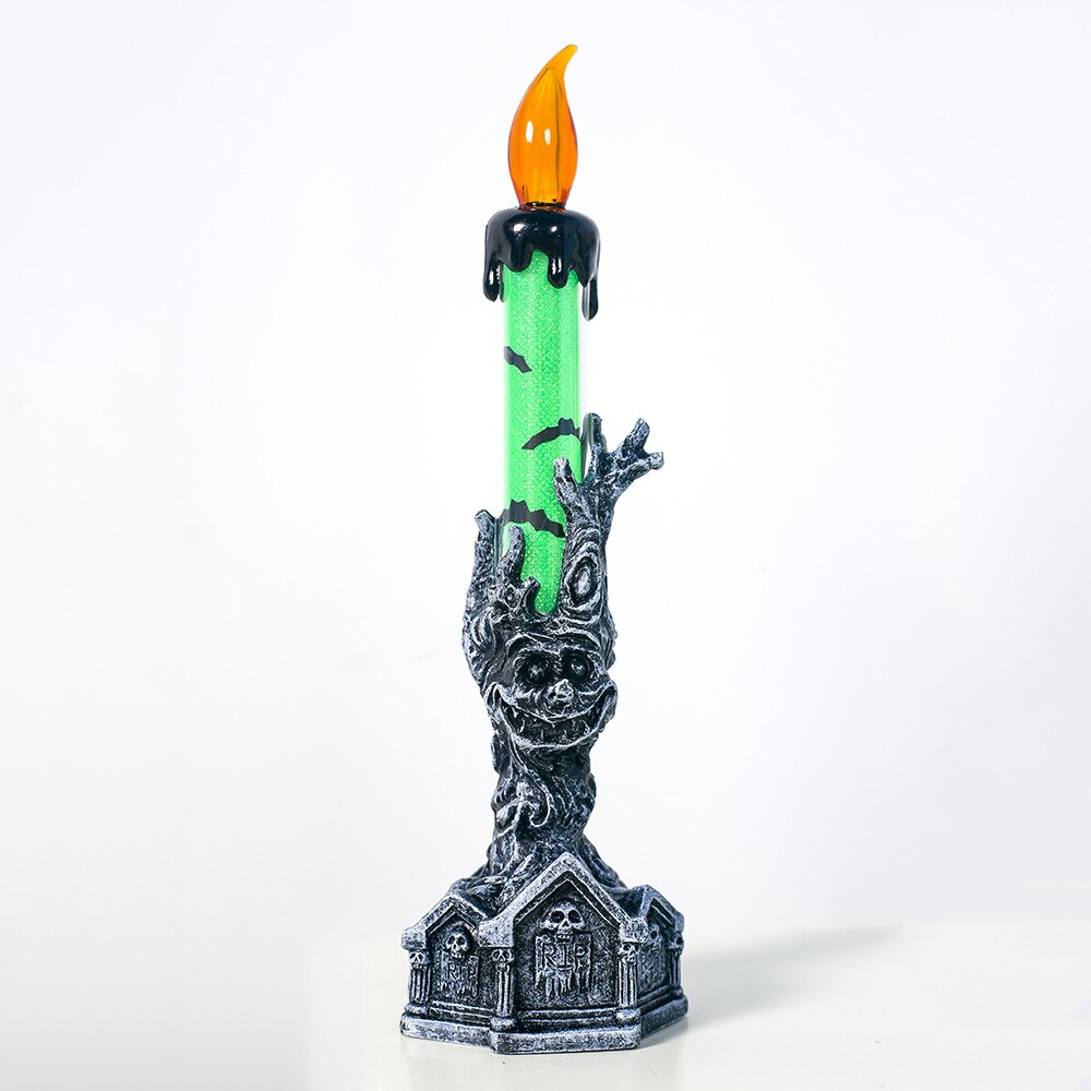 Halloween LED Candle with Skeleton Hand Flame Glow