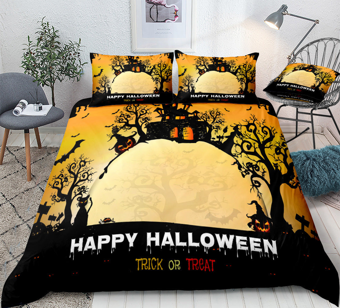 Halloween Bedding Set – Spooky Full-Size Quilt Cover
