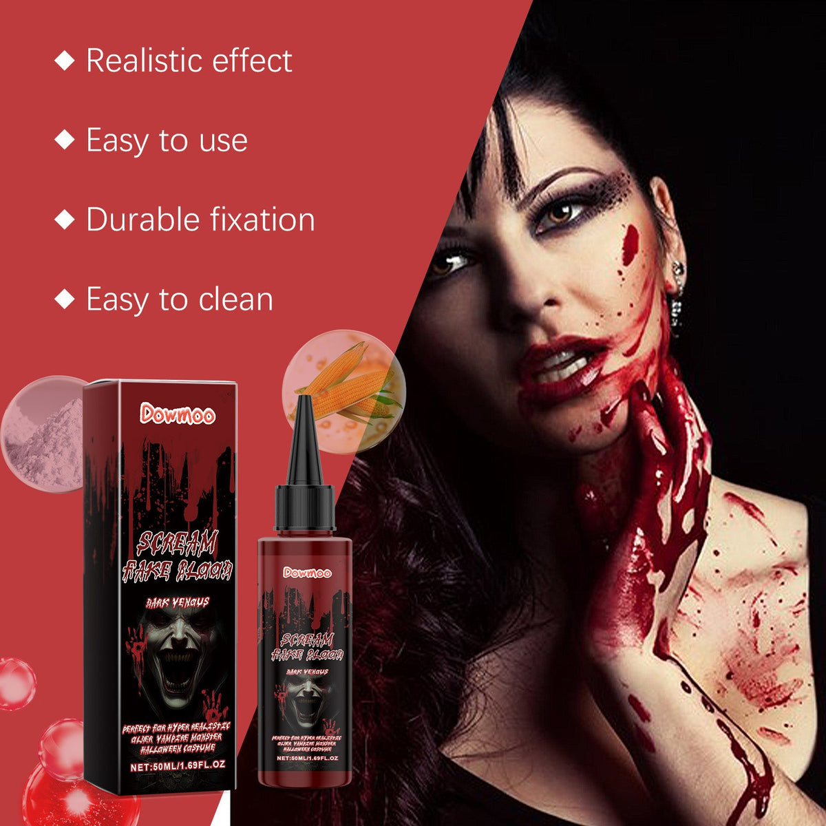 Halloween Fake Blood Makeup for Convincing Plasma Effects
