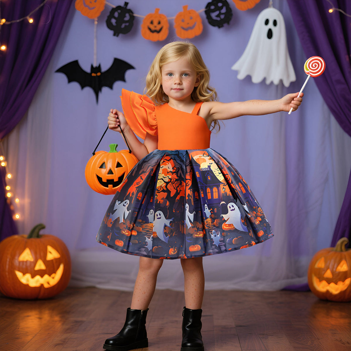 Halloween Princess Dress Costume for Girls | Satin