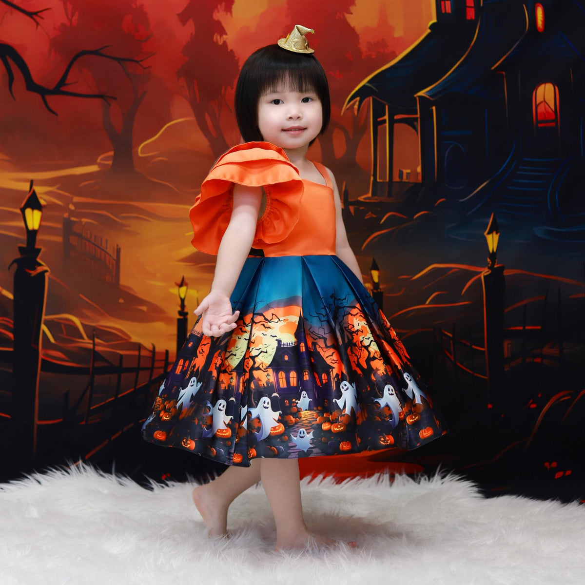 Halloween Princess Dress Costume for Girls | Satin