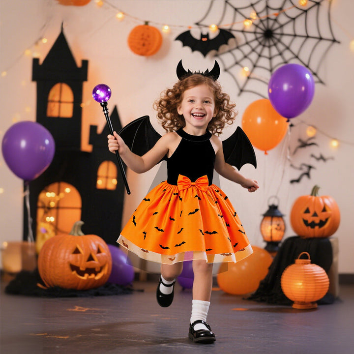 Halloween Princess Costume Dress with Detachable Cape