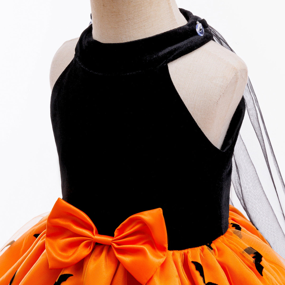 Halloween Princess Costume Dress with Detachable Cape