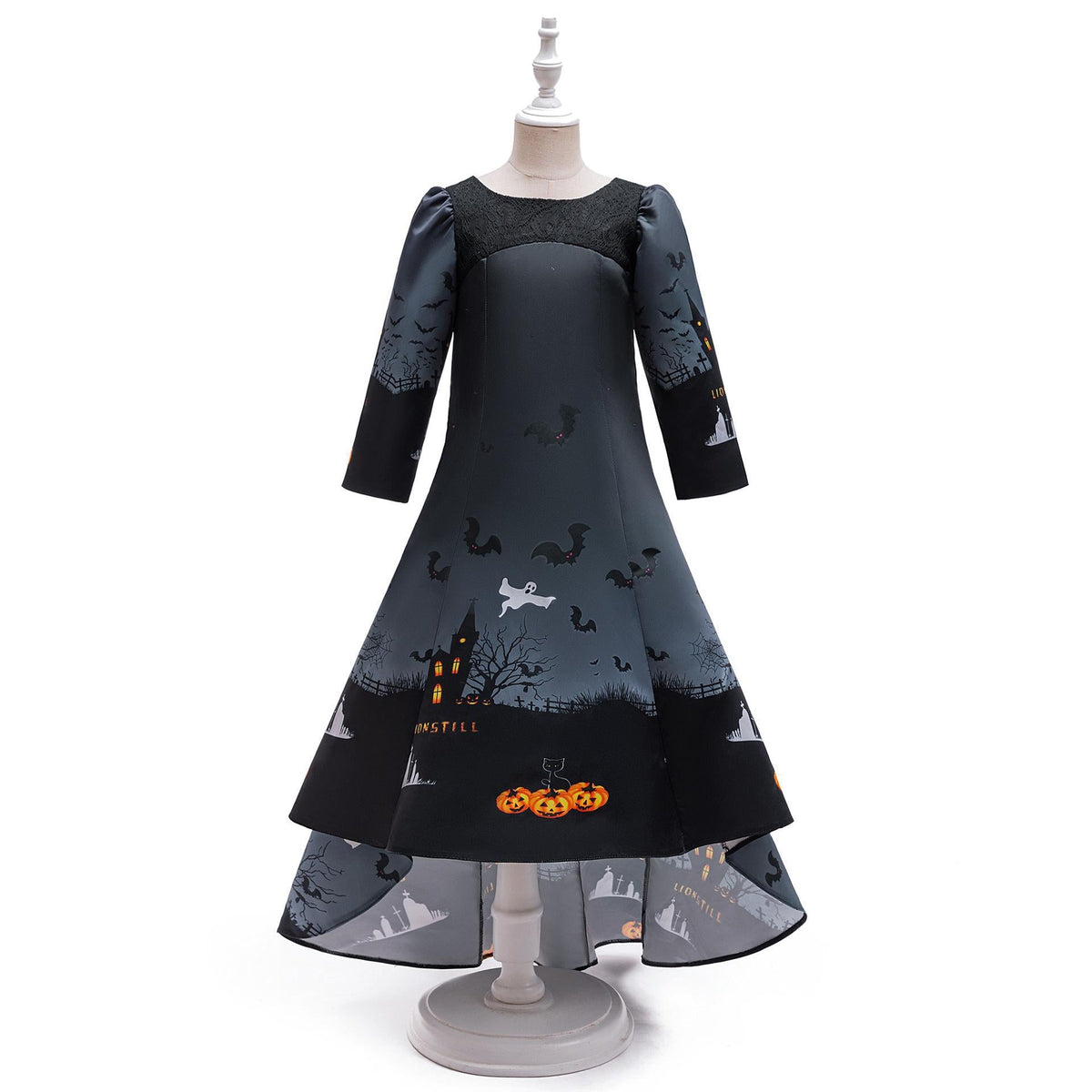 Girls Halloween Costume Dress With Witchy Silhouette