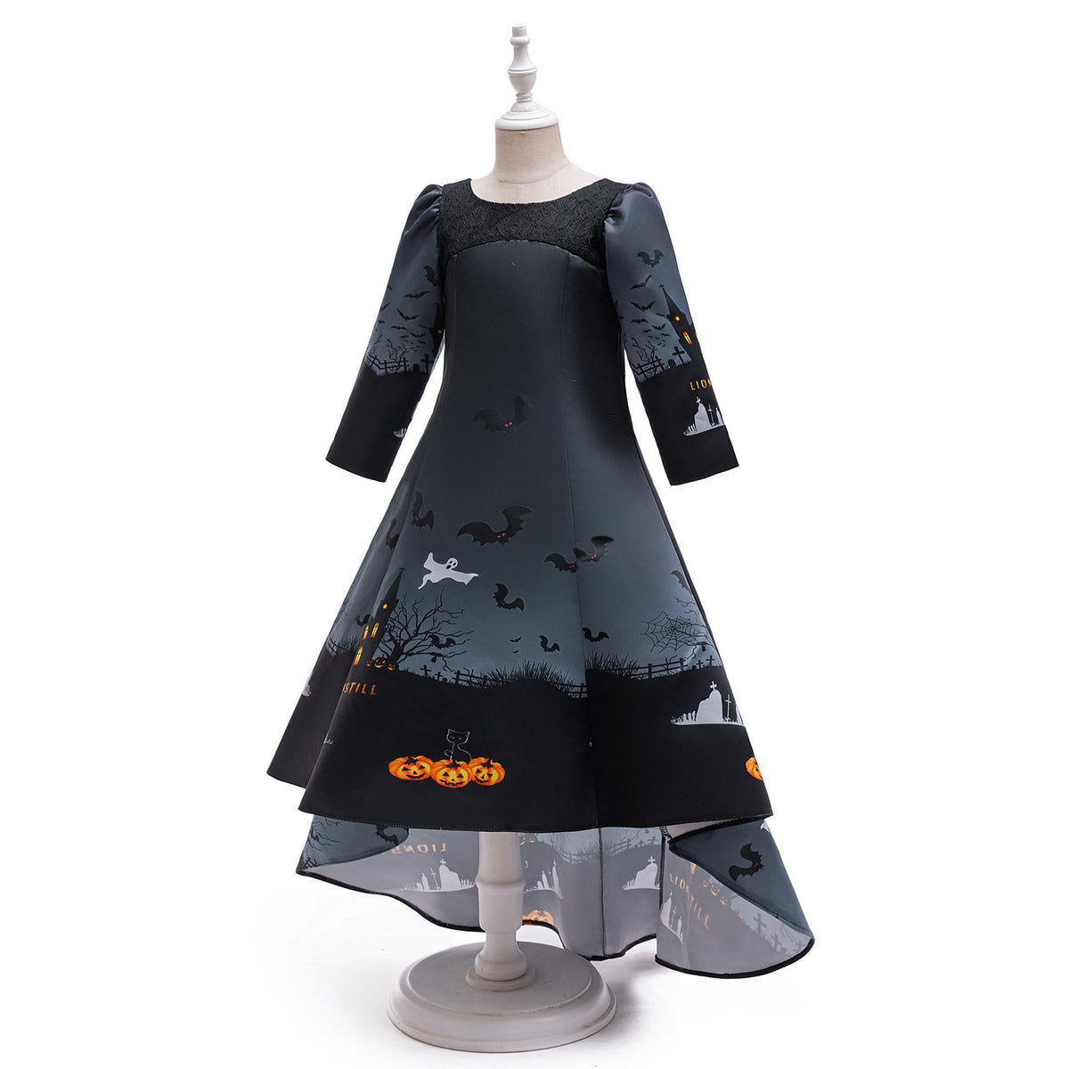 Girls Halloween Costume Dress With Witchy Silhouette