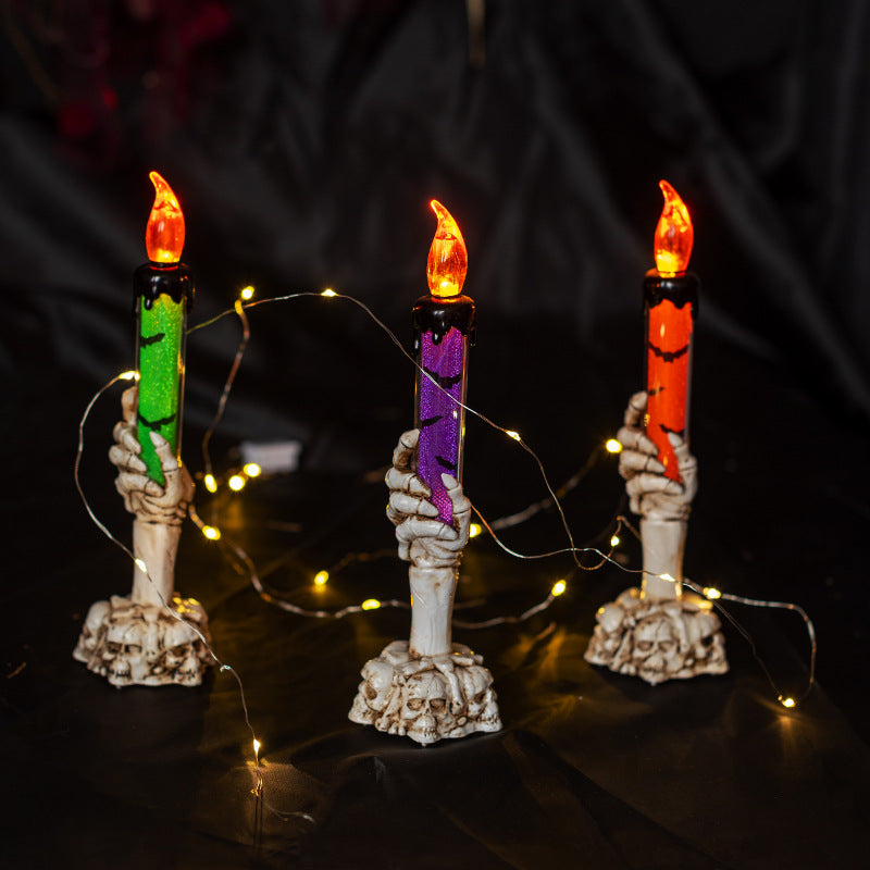Halloween Skull Candle Lamp - Smokeless Flame Decor