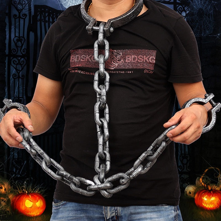 Chain Handcuff Prop for Prisoner Halloween Costumes