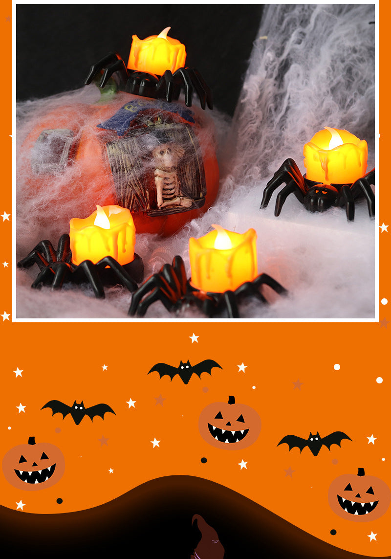 Pumpkin Spider Lantern Halloween Decor Light for Tables