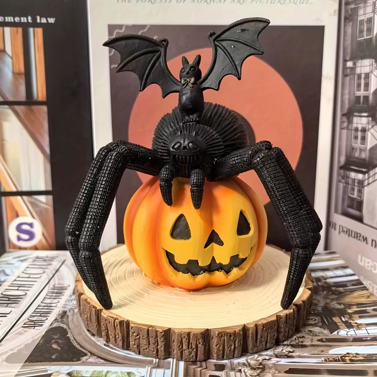 Halloween Pumpkin Spider Decor for Spooky Displays