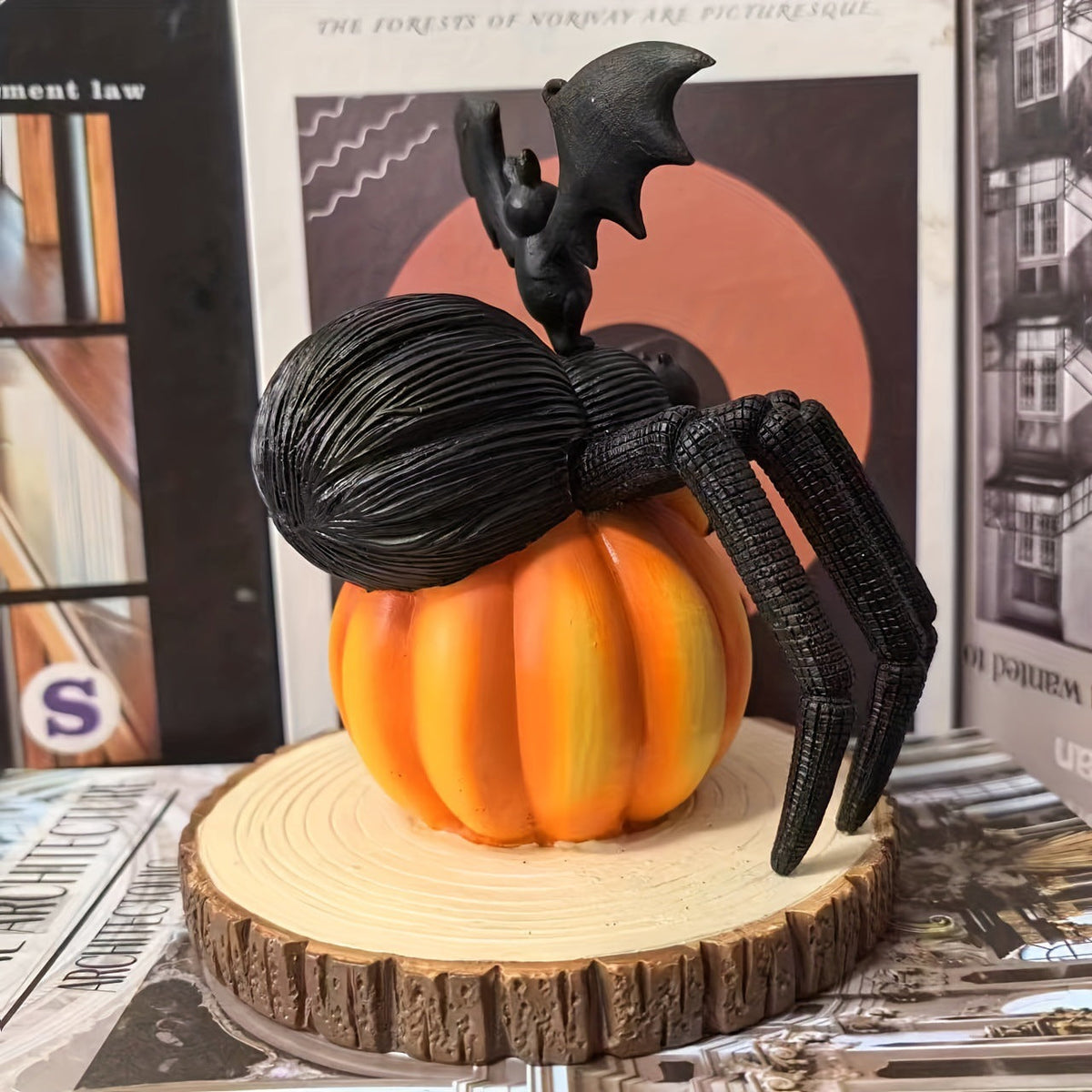 Halloween Pumpkin Spider Decor for Spooky Displays