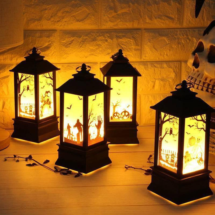 Halloween LED Lantern Light With Artificial Flame Glow