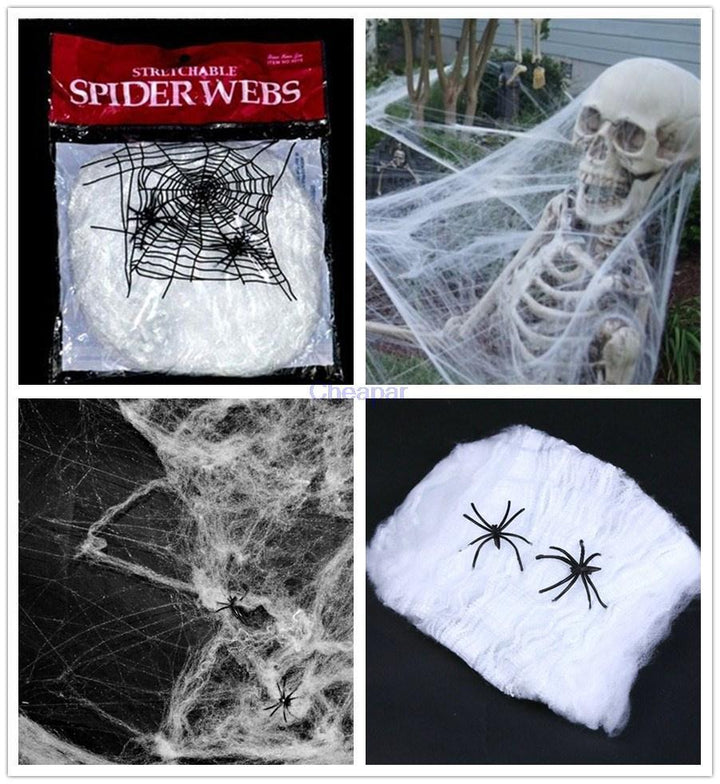 Stretchable Spider Web Decoration for Halloween Scenes