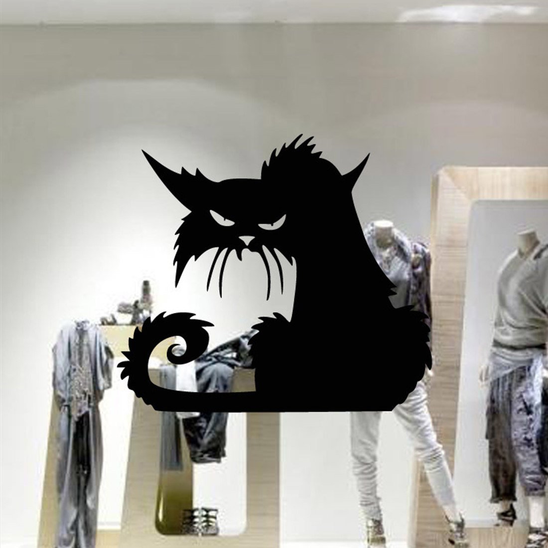 Black Cat Wall Decal Halloween Window Decor Sticker