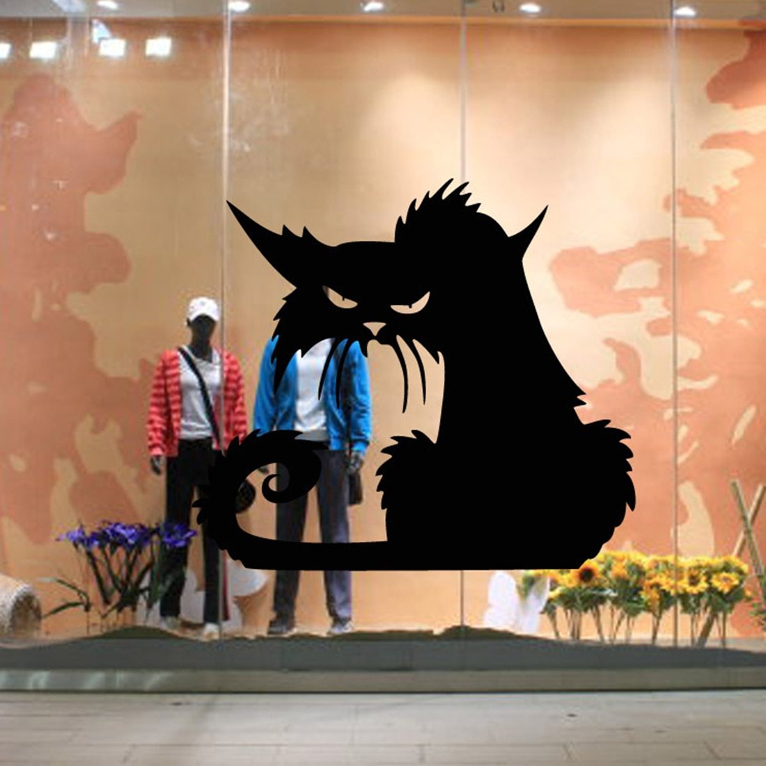 Black Cat Wall Decal Halloween Window Decor Sticker