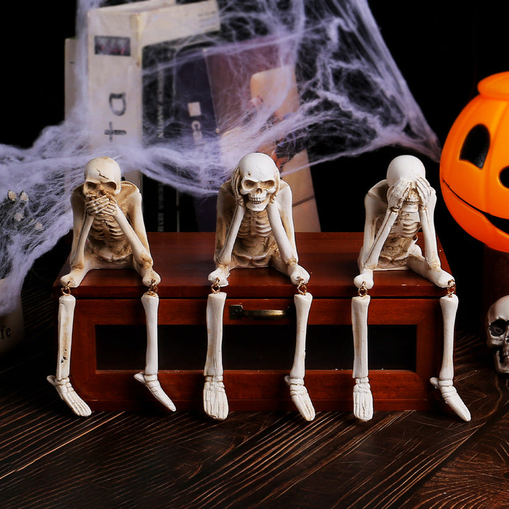 Halloween Skeleton Ornaments for Playful Gothic Decor