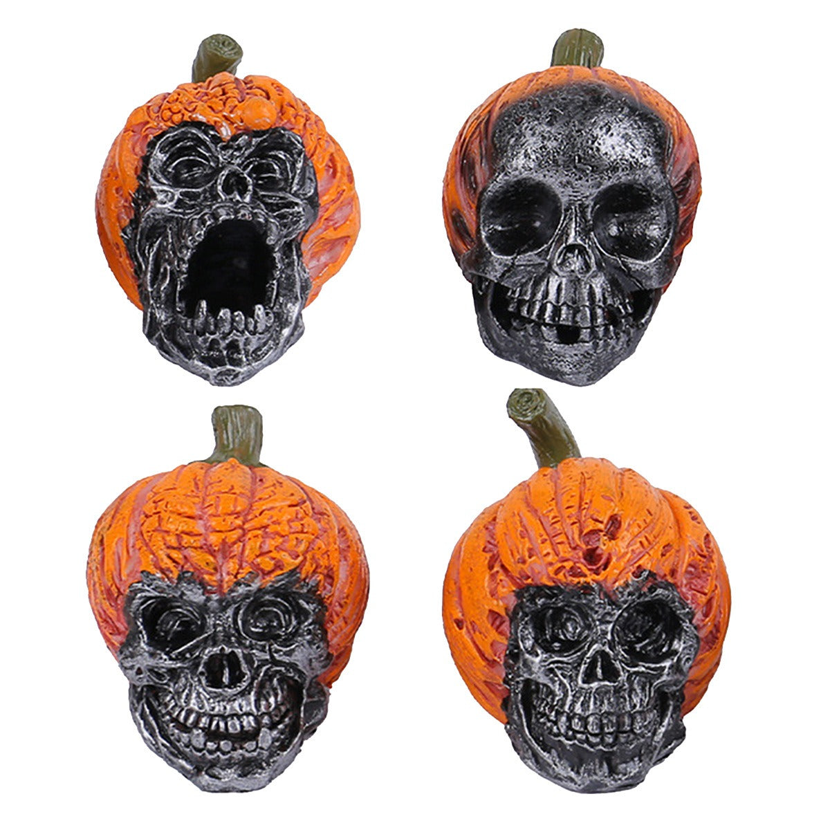 Halloween Skull Pumpkin Resin Decor for Spooky Displays