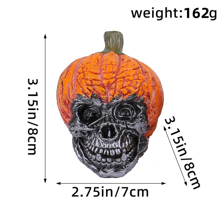 Halloween Skull Pumpkin Resin Decor for Spooky Displays