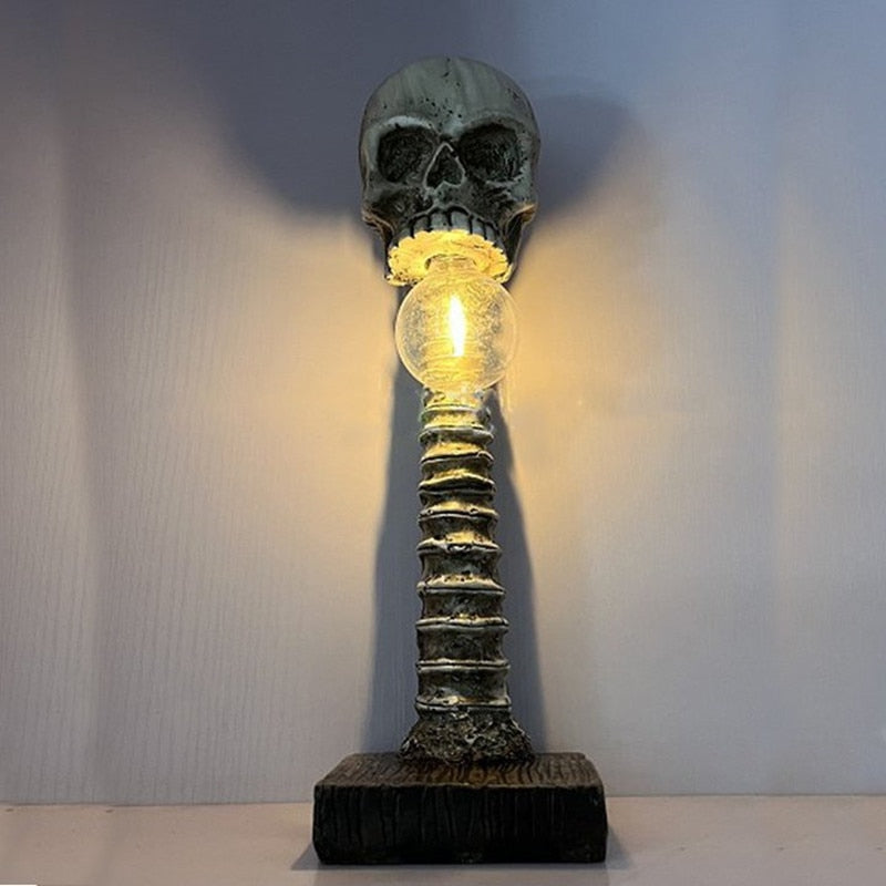 Skull Skeleton Lamp — Gothic Ambient Halloween Decor
