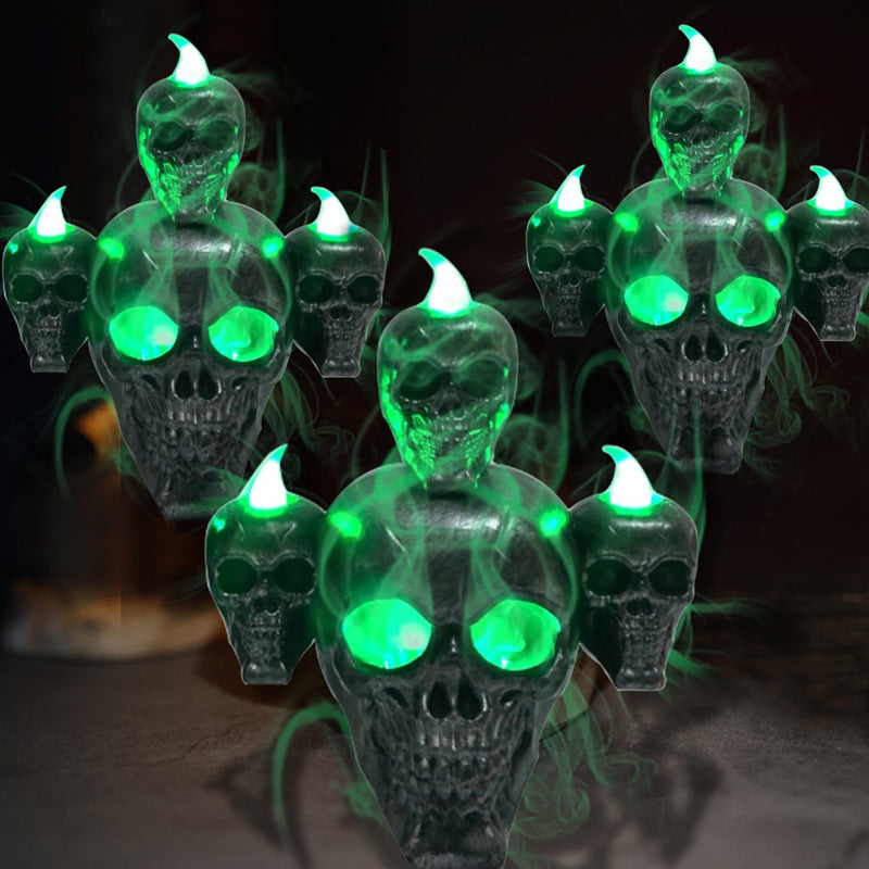 Halloween Skull Lamp with Eerie Green Smoke Effect